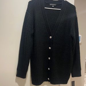 Heavy black button up sweater brand new!
